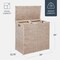 Best Choice Products Large Natural Water Hyacinth Double Laundry Hamper Basket w/ 2 Liner Bags, Handles